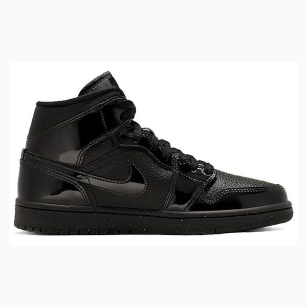 Air Jordan 1 Nike Mid Zapatillas Baloncesto Mujer Negras | JD-527JT