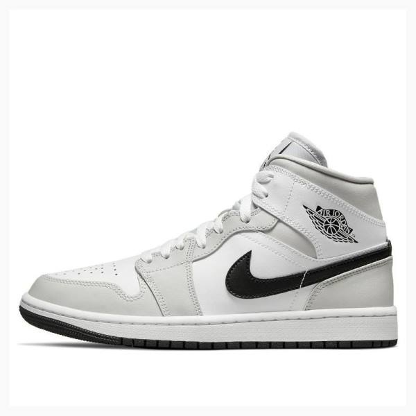 Air Jordan 1 Nike Mid Zapatillas Baloncesto Mujer Blancas Gris Negras | JD-528ZU