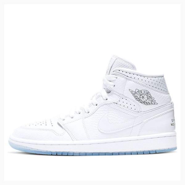 Air Jordan 1 Nike Mid Zapatillas Baloncesto Mujer Blancas | JD-537GS