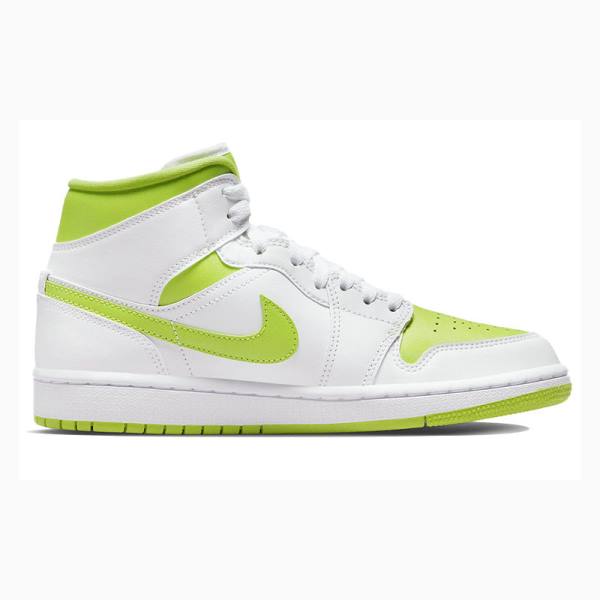 Air Jordan 1 Nike Mid Zapatillas Baloncesto Mujer Blancas Verde | JD-632ZQ