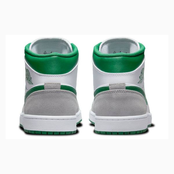 Air Jordan 1 Nike Mid Zapatillas Baloncesto Hombre Blancas Gris Verde | JD-672JU