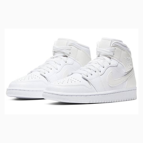 Air Jordan 1 Nike Mid Zapatillas Baloncesto Mujer Blancas | JD-850ON