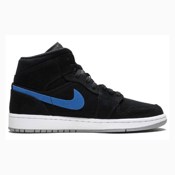 Air Jordan 1 Nike Mid Zapatillas Baloncesto Hombre Negras Rojas Azules | JD-958GI