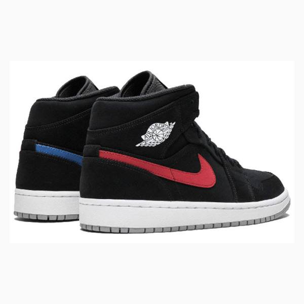 Air Jordan 1 Nike Mid Zapatillas Baloncesto Hombre Negras Rojas Azules | JD-958GI