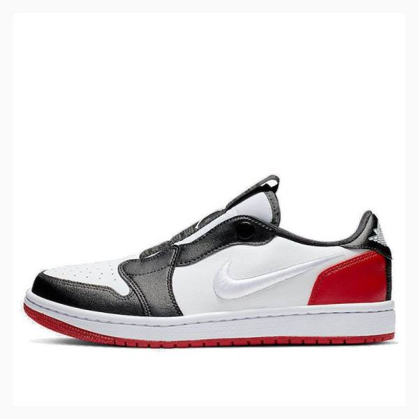 Air Jordan 1 Nike RET Low Slip Zapatillas Mujer Blancas Rojas Negras | JD-218BZ