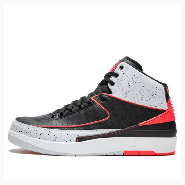 Air Jordan 2 Nike Retro Black Infrared Zapatillas Baloncesto Hombre Blancas Negras Rojas | JD-362VJ