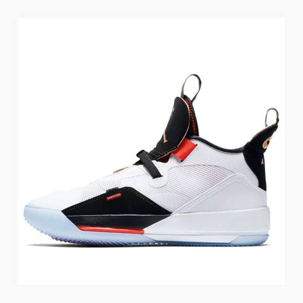 Air Jordan 33 Nike PF Future Flight Zapatillas Baloncesto Hombre Blancas Negras Rojas | JD-475SB