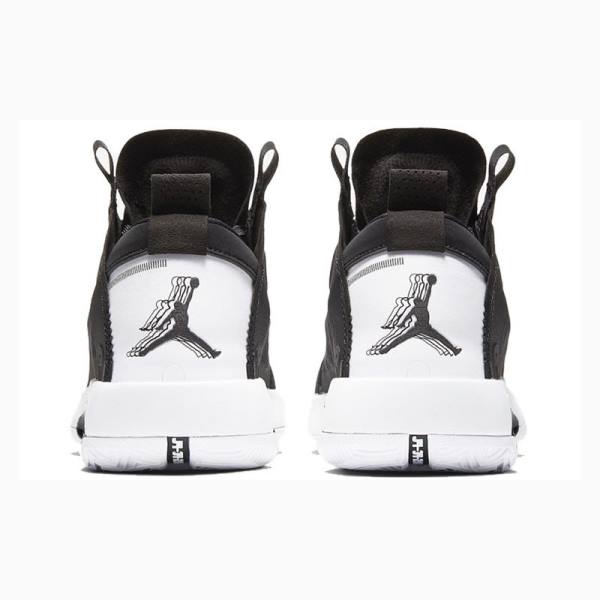 Air Jordan 34 Nike Metallic Silver Zapatillas Baloncesto Hombre Negras Blancas | JD-518UG