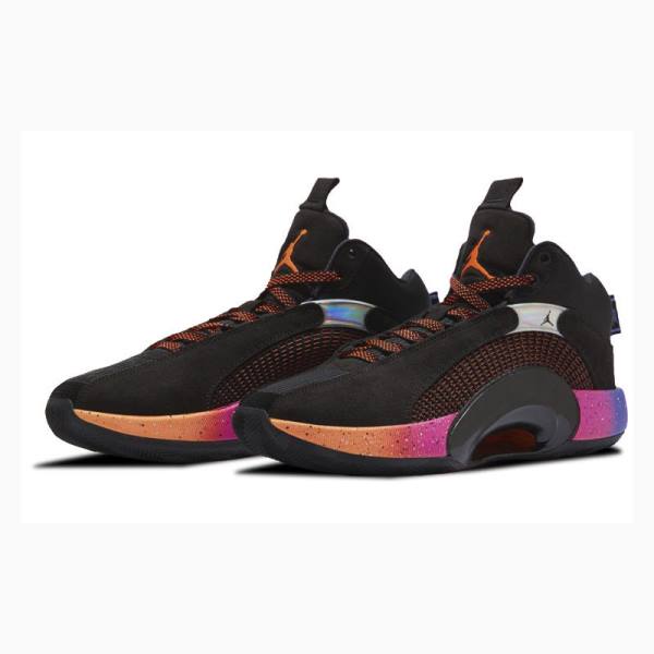 Air Jordan 35 Nike Sunset Zapatillas Baloncesto Hombre Negras Naranjas | JD-172VS