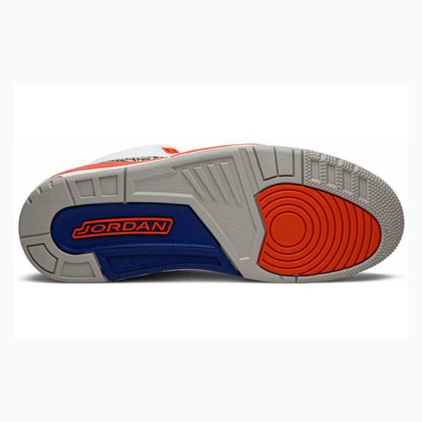 Air Jordan 3 Nike Retro Knicks Zapatillas Baloncesto Hombre Blancas Gris Naranjas | JD-372BO