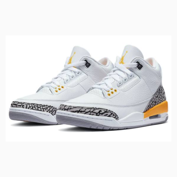 Air Jordan 3 Nike Retro Laser Zapatillas Baloncesto Mujer Blancas Naranjas | JD-564VO