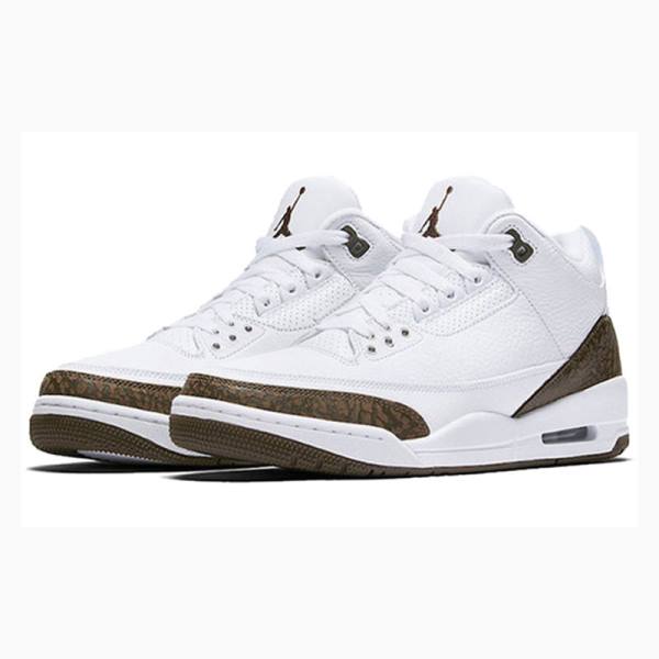 Air Jordan 3 Nike Retro Mocha Zapatillas Baloncesto Hombre Blancas Marrones | JD-258YC