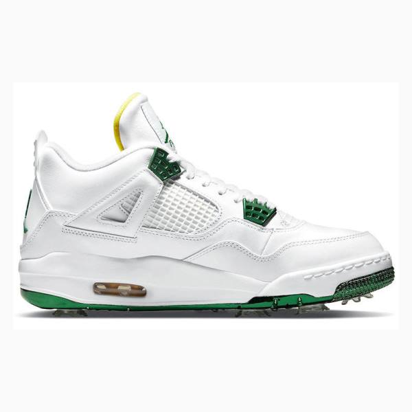 Air Jordan 4 Nike Golf Metallic Zapatillas Baloncesto Hombre Blancas Verde | JD-593AU