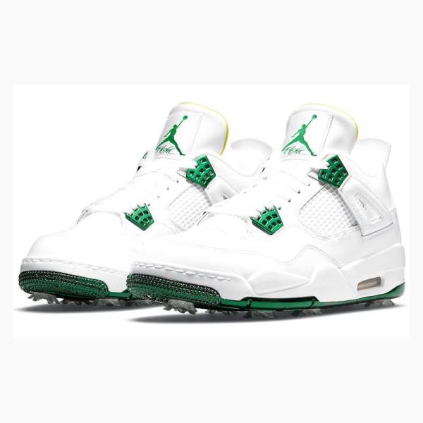 Air Jordan 4 Nike Golf Metallic Zapatillas Baloncesto Hombre Blancas Verde | JD-593AU