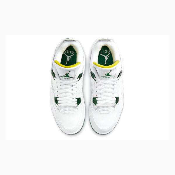 Air Jordan 4 Nike Golf Metallic Zapatillas Baloncesto Hombre Blancas Verde | JD-593AU