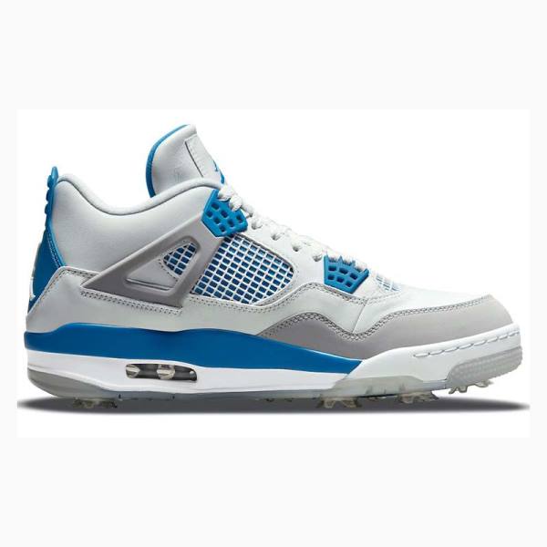 Air Jordan 4 Nike Golf Military Zapatillas Baloncesto Hombre Blancas Azules | JD-698UD