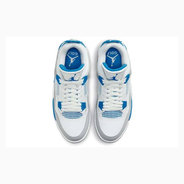 Air Jordan 4 Nike Golf Military Zapatillas Baloncesto Hombre Blancas Azules | JD-698UD