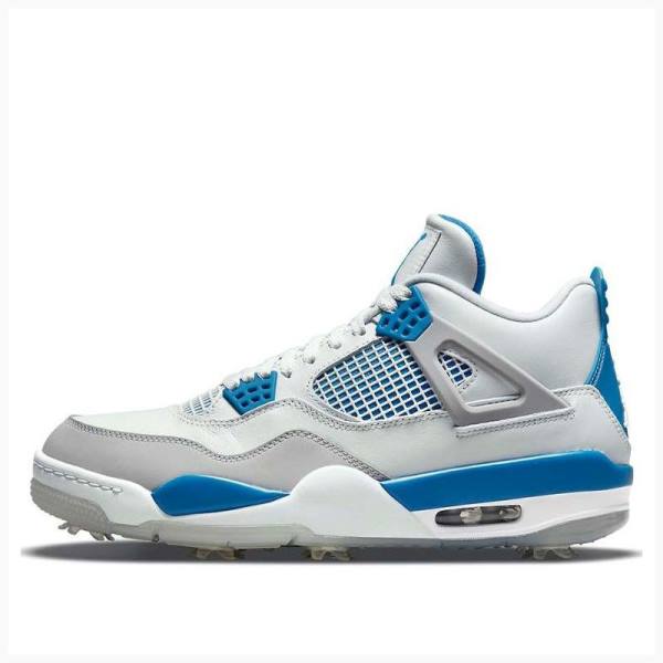 Air Jordan 4 Nike Golf Military Zapatillas Baloncesto Hombre Blancas Azules | JD-698UD