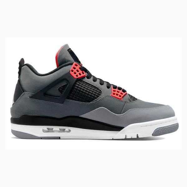 Air Jordan 4 Nike Infrared Zapatillas Baloncesto Hombre Gris Rojas | JD-705XT