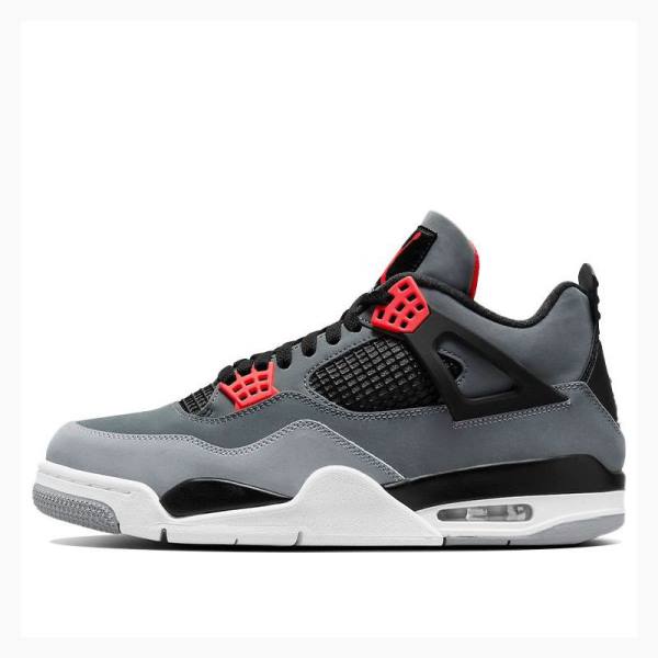 Air Jordan 4 Nike Infrared Zapatillas Baloncesto Hombre Gris Rojas | JD-705XT