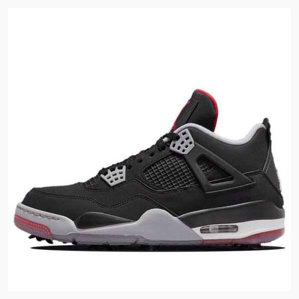 Air Jordan 4 Nike Retro Golf Bred Zapatillas Hombre Negras Rojas | JD-301XV