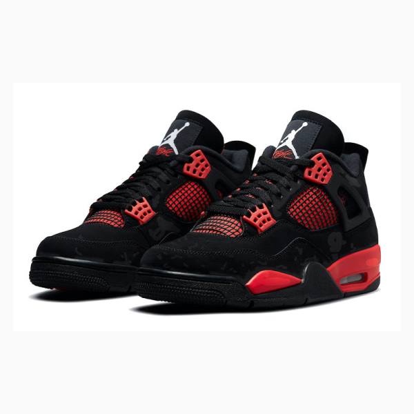 Air Jordan 4 Nike Retro Thunder Zapatillas Baloncesto Hombre Negras Rojas | JD-738ZV