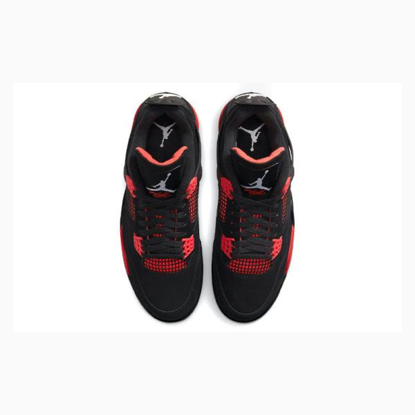 Air Jordan 4 Nike Retro Thunder Zapatillas Baloncesto Hombre Negras Rojas | JD-738ZV