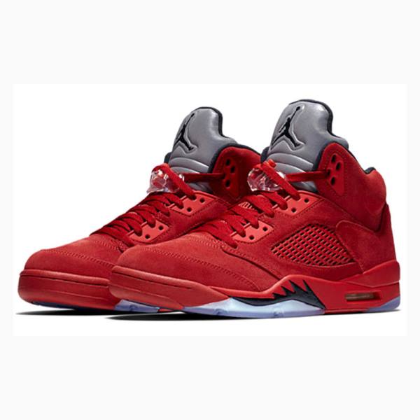 Air Jordan 5 Nike Retro Gamuza Zapatillas Baloncesto Hombre Rojas | JD-341KL