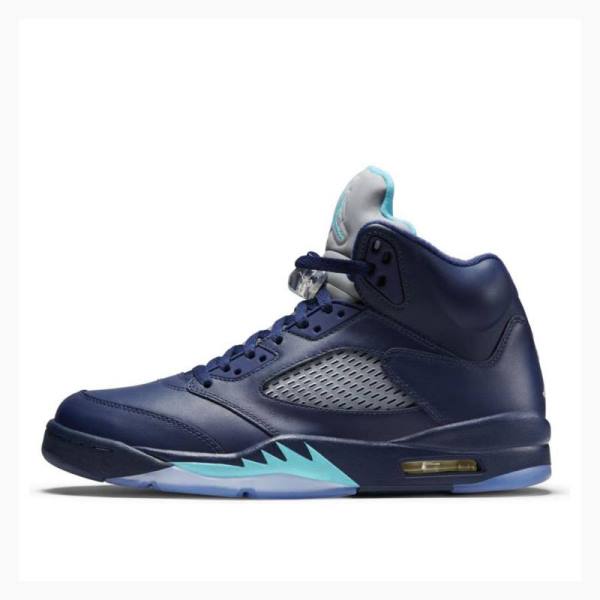 Air Jordan 5 Nike Retro Hornets Zapatillas Baloncesto Hombre Azul Marino | JD-768SP