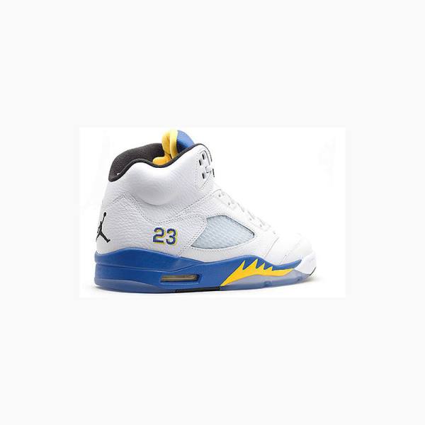 Air Jordan 5 Nike Retro Laney Zapatillas Baloncesto Hombre Blancas Azules | JD-294HL