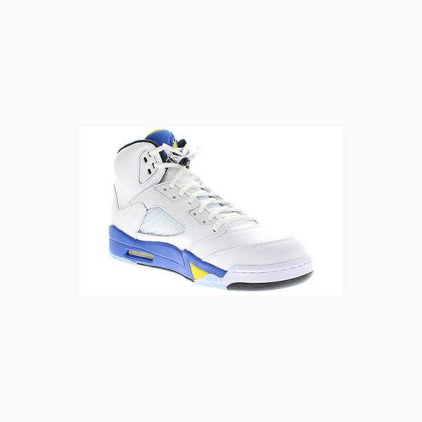 Air Jordan 5 Nike Retro Laney Zapatillas Baloncesto Hombre Blancas Azules | JD-294HL