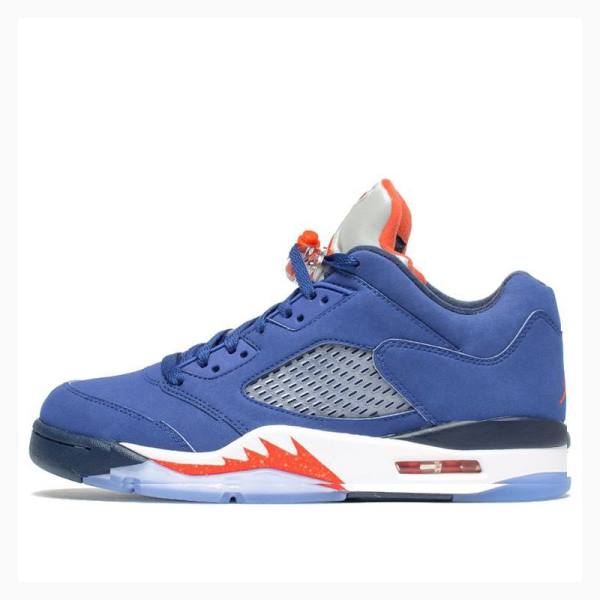 Air Jordan 5 Nike Retro Low Knicks Zapatillas Hombre Azules | JD-850YB