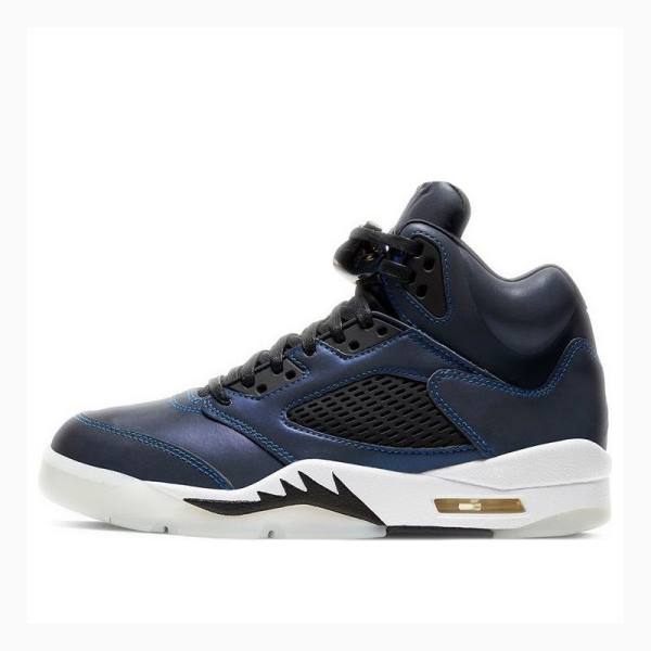 Air Jordan 5 Nike Retro Oil Zapatillas Baloncesto Mujer Azul Marino | JD-378FI