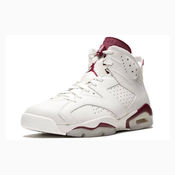 Air Jordan 6 Nike Retro Maroon Zapatillas Baloncesto Hombre Blancas Rojas | JD-507WJ