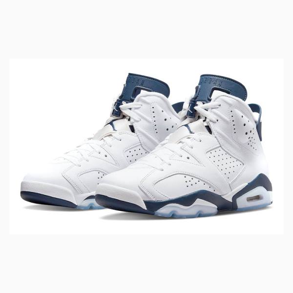 Air Jordan 6 Nike Retro Midnight Zapatillas Baloncesto Hombre Blancas Azul Marino | JD-562QT