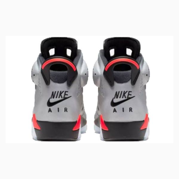 Air Jordan 6 Nike Retro Reflective Infrared Zapatillas Baloncesto Hombre Plateadas Negras Rojas | JD-716FN