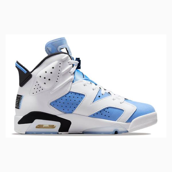 Air Jordan 6 Nike Retro Zapatillas Baloncesto Hombre Blancas Azules | JD-276SU