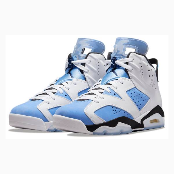 Air Jordan 6 Nike Retro Zapatillas Baloncesto Hombre Blancas Azules | JD-276SU