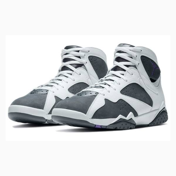 Air Jordan 7 Nike Retro Flint Zapatillas Baloncesto Hombre Blancas Gris | JD-497ME