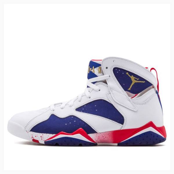 Air Jordan 7 Nike Retro Olympic Tinker Alternate Zapatillas Baloncesto Hombre Blancas Rojas Azul Marino | JD-274WT