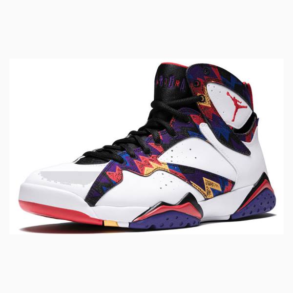 Air Jordan 7 Nike Retro Sueter Zapatillas Baloncesto Hombre Blancas Multicolor | JD-165KA