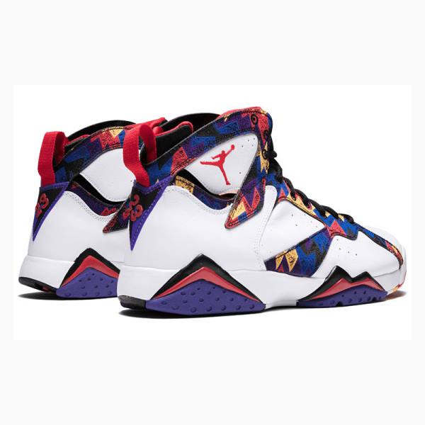 Air Jordan 7 Nike Retro Sueter Zapatillas Baloncesto Hombre Blancas Multicolor | JD-165KA