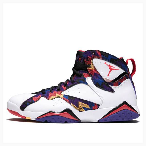 Air Jordan 7 Nike Retro Sueter Zapatillas Baloncesto Hombre Blancas Multicolor | JD-165KA