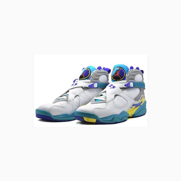 Air Jordan 8 Nike Retro Zapatillas Baloncesto Mujer Blancas Azules | JD-168IJ