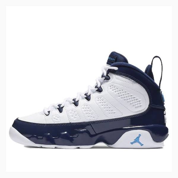 Air Jordan 9 Nike Retro UNC Zapatillas Baloncesto Hombre Blancas Azules | JD-206SC