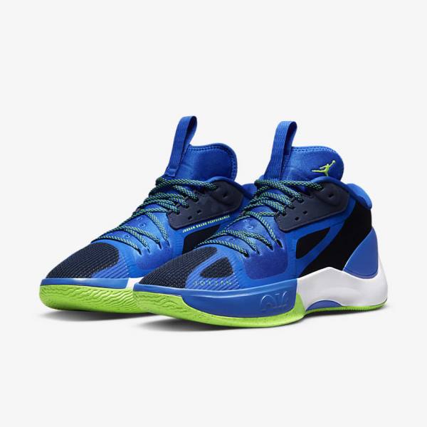 Air Jordan Nike Zoom Separate Hombre Azul Marino Azules Blancas Verde | NK875ZXB